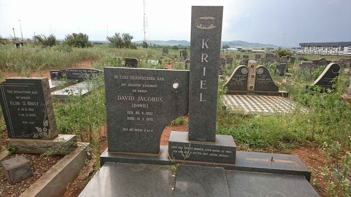 KRIEL David Jacobus 1892-1970