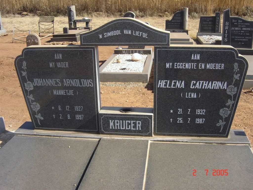 KRUGER Johannes Arnoldus 1927-1997 &amp; Helena Catharina 1932-1987