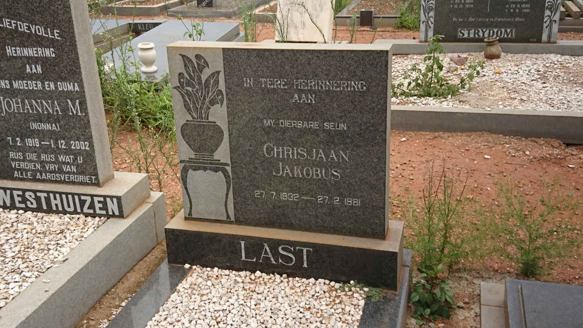 LAST Chrisjaan Jakobus 1932-1981