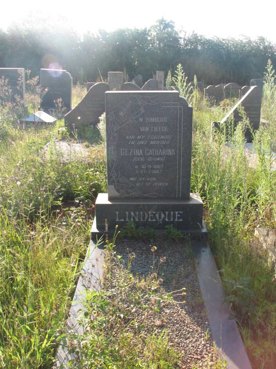 LINDEQUE Gezina Catharina nee GOUWS 1887-1967