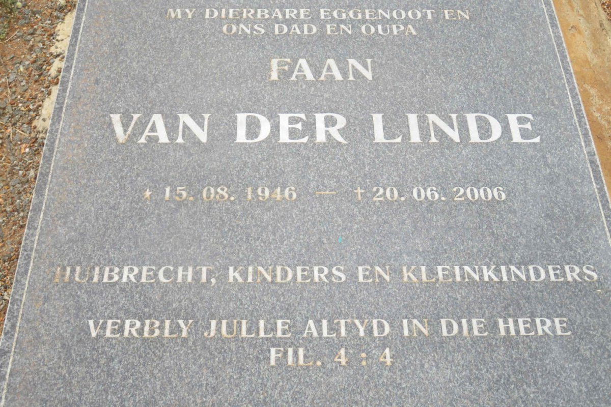 LINDE Faan, van der 1946-2006