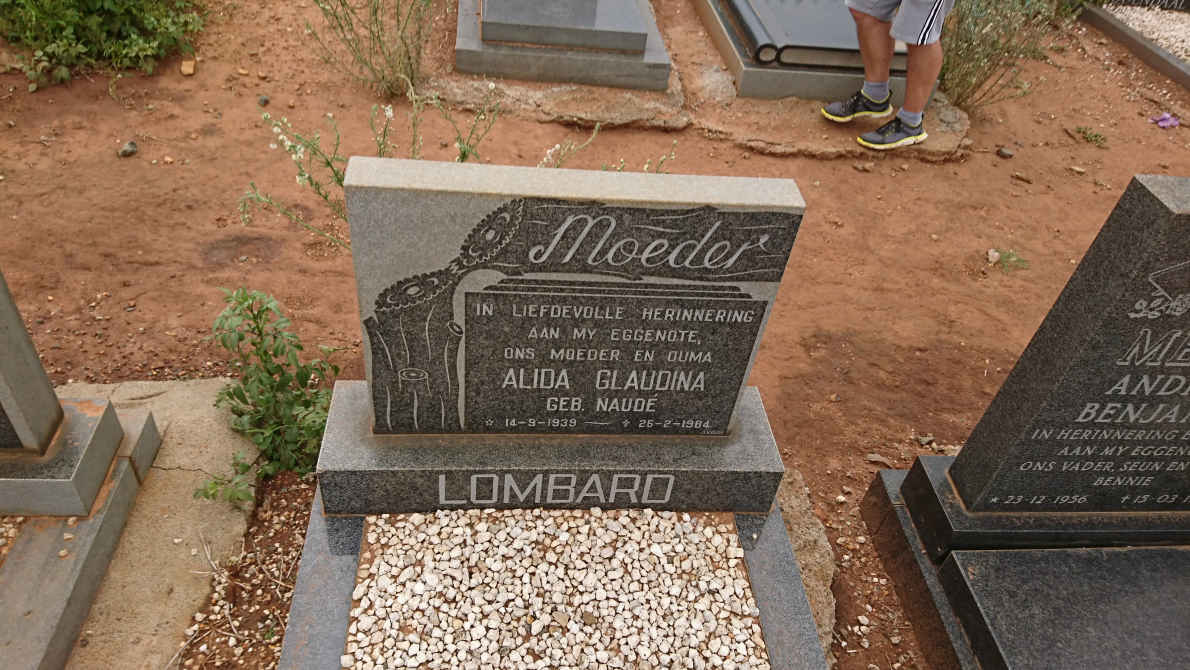 LOMBARD Alida Glaudina nee NAUDE 1939-1984