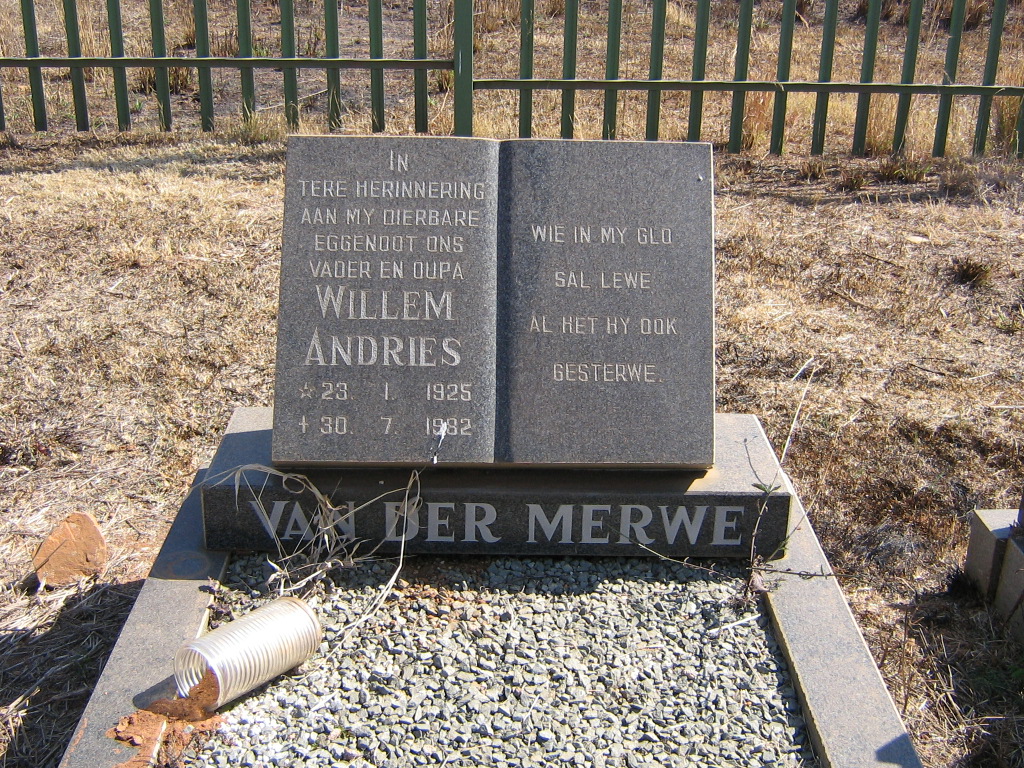 MERWE Willem Andries, van der 1925-1982