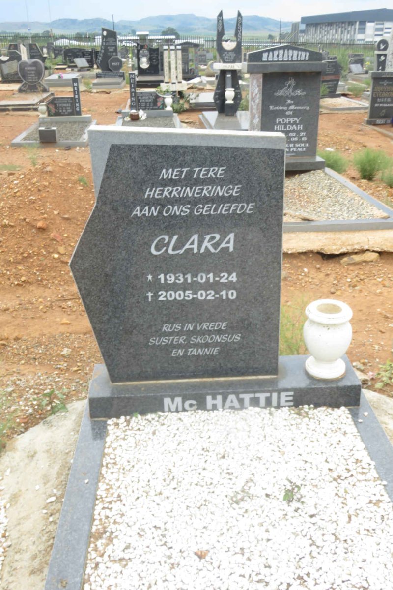 McHATTIE Clara 1931-2005
