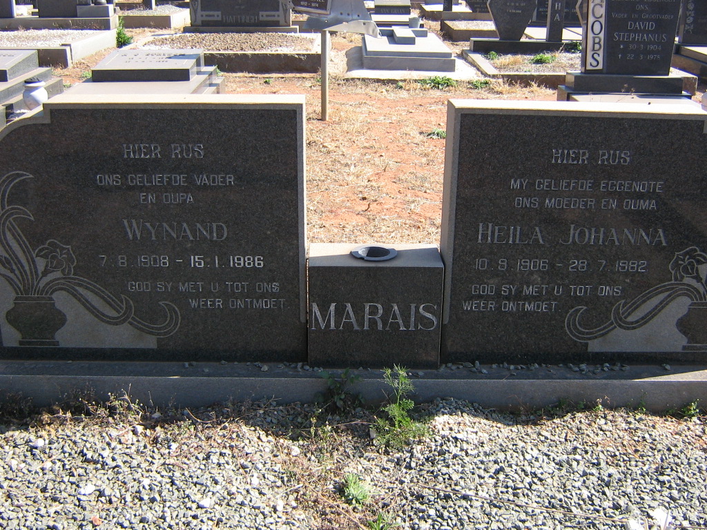 MARAIS Wynand 1908-1986 &amp; Heila Johanna 1906-1982