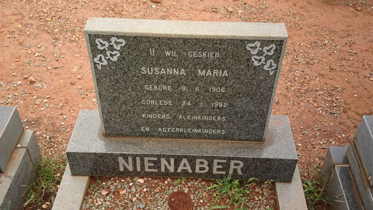 NIENABER Susanna Maria 1906-1992
