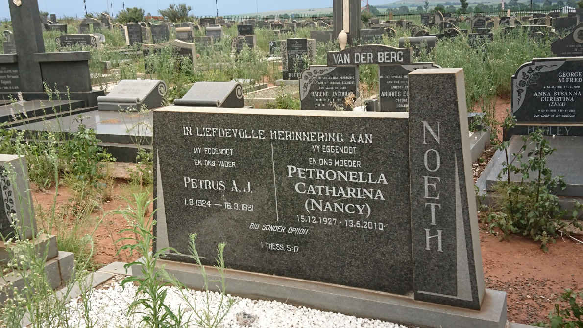 NOETH Petrus A.J. 1924-1981 &amp; Petronella Catharina 1927-2010