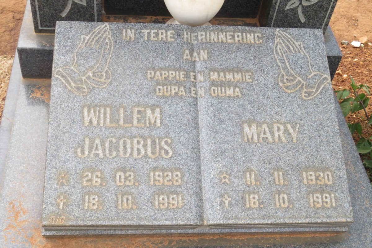 NELSON Willem Jacobus 1928-1991 &amp; Mary 1930-1991