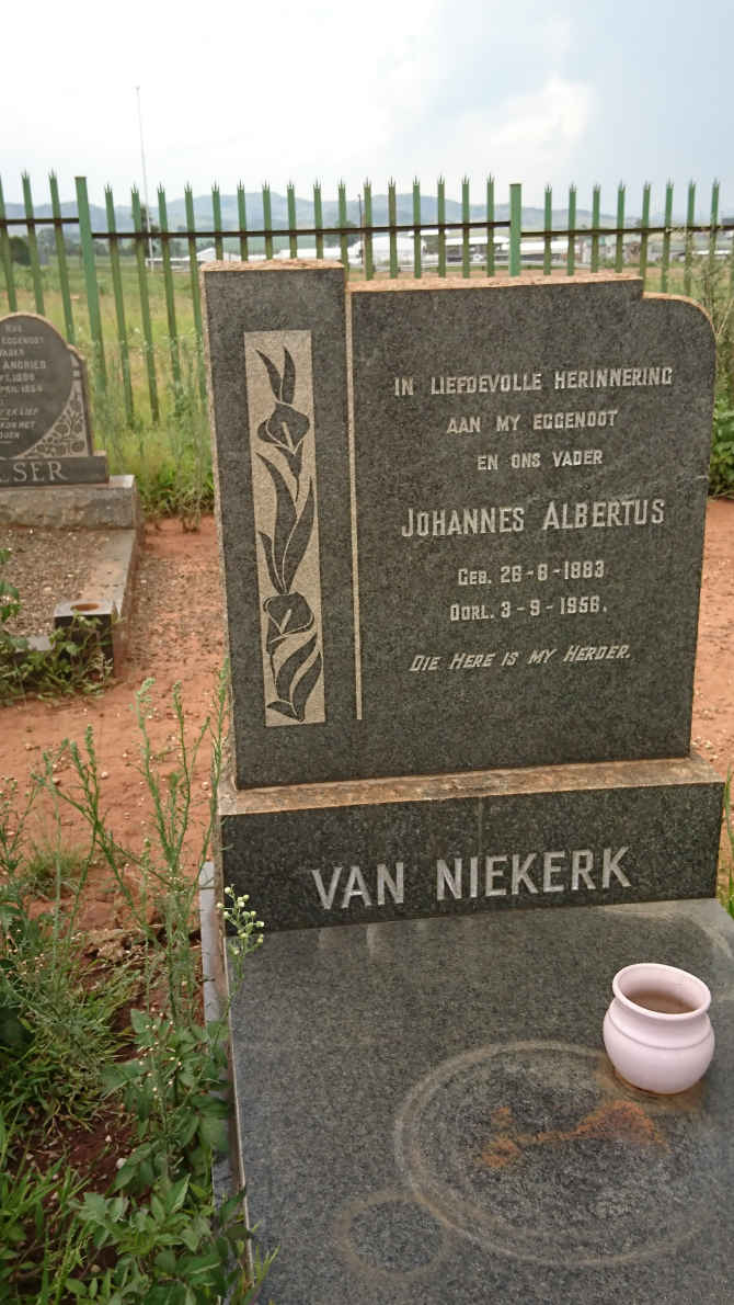 NIEKERK Johannes Albertus, van 1883-1956