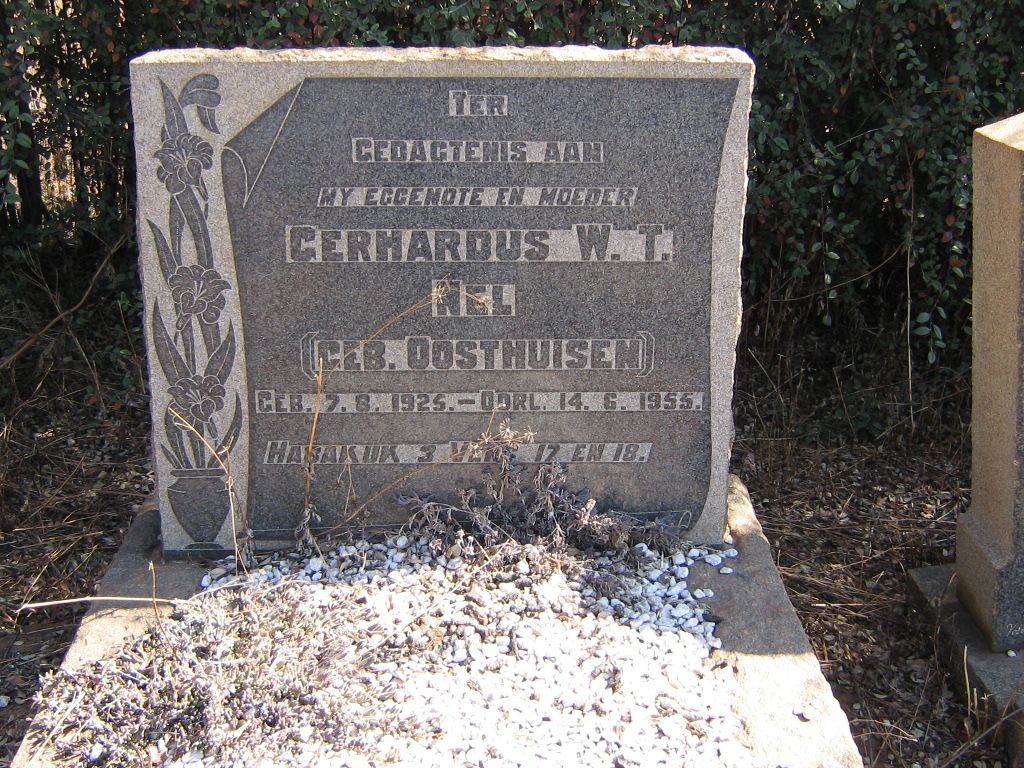 NEL Gerhardus W.T. nee OOSTHUIZEN 1925-1955