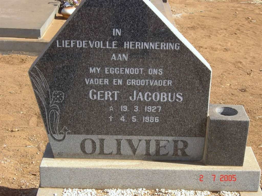 OLIVIER Gert Jacobus 1927-1986