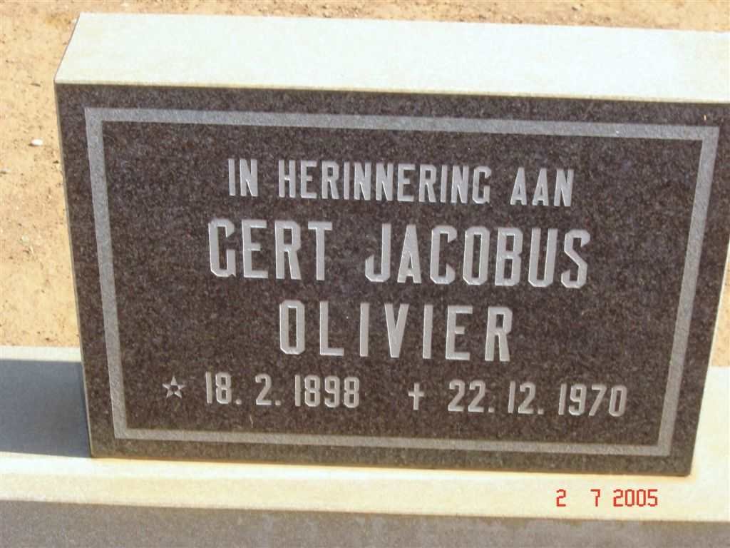 OLIVIER Gert Jacobus 1898-1970