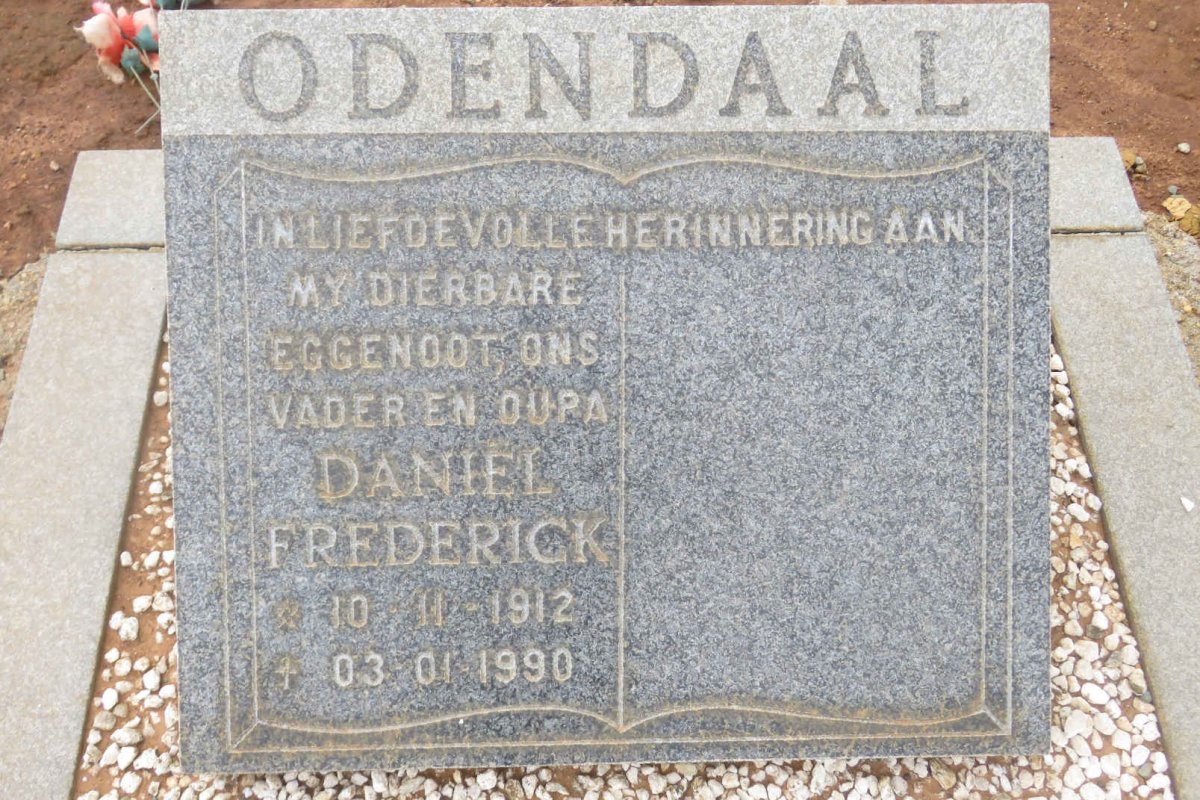 ODENDAAL Daniel Frederick 1912-1990
