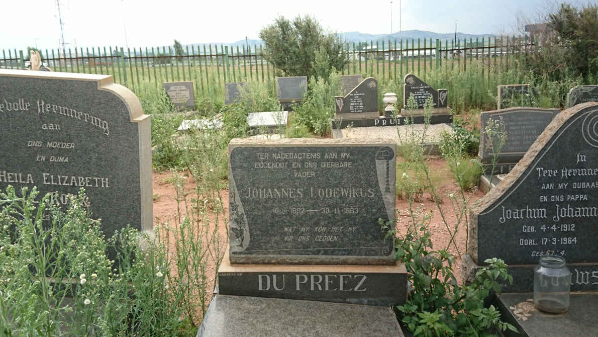 PREEZ Johannes Lodewikus, du 1882-1963