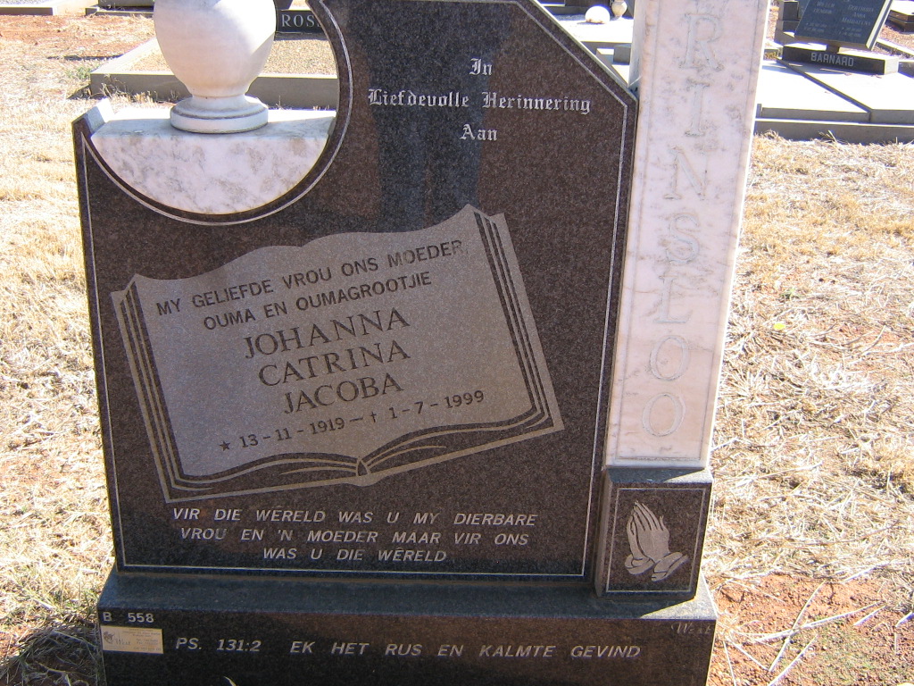 PRINSLOO Johanna Catrina Jacoba 1919-1999