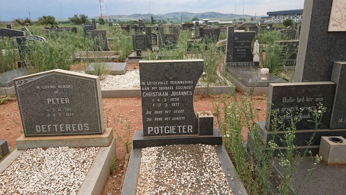 POTGIETER Christiaan Johannes 1930-1977 :: DEFTEREOS Peter 1911-1977