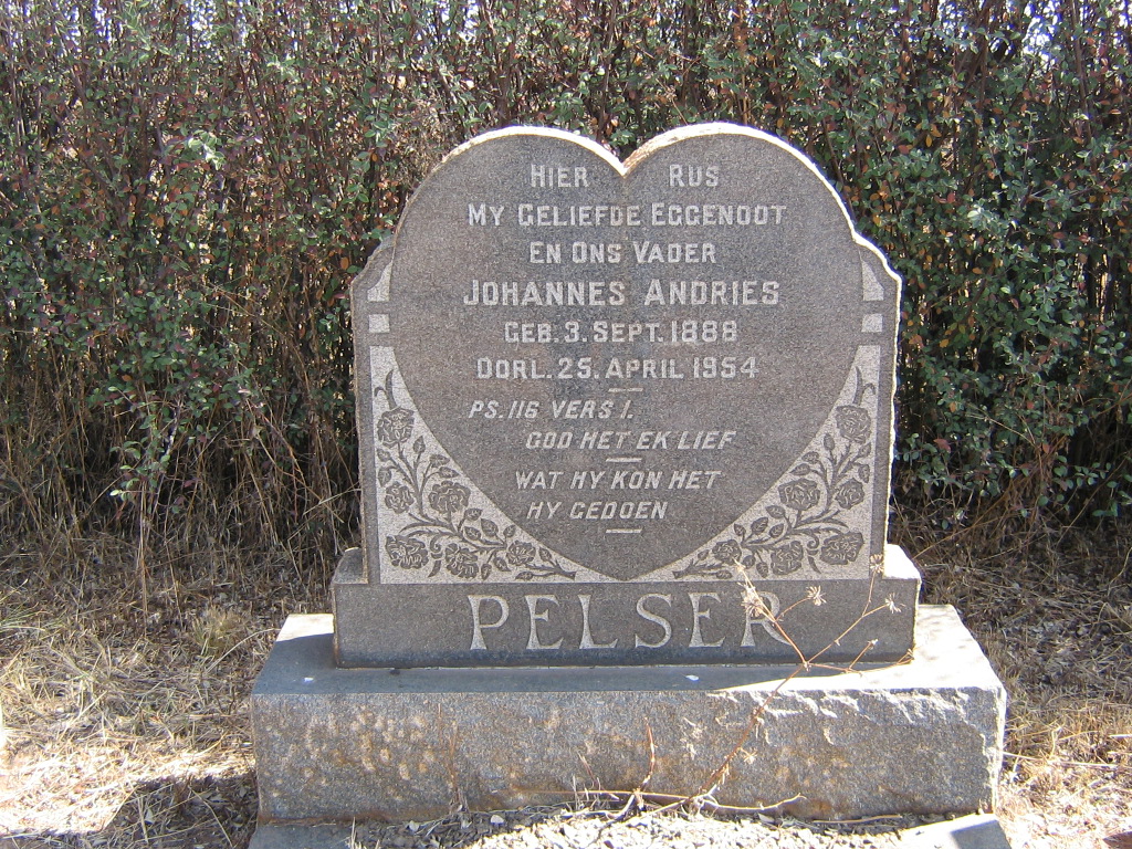 PELSER Johannes Andries 1888-1954