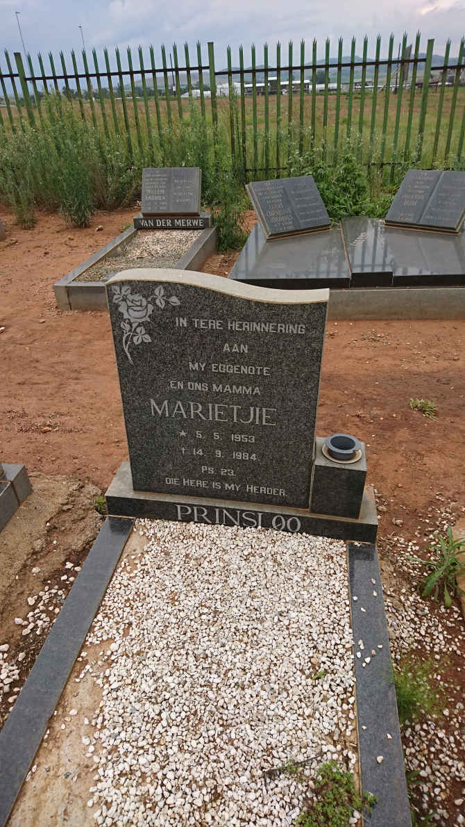 PRINSLOO Marietjie 1953-1984