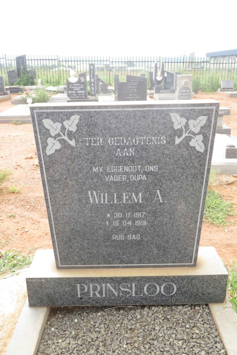 PRINSLOO Willem A. 1917-1991