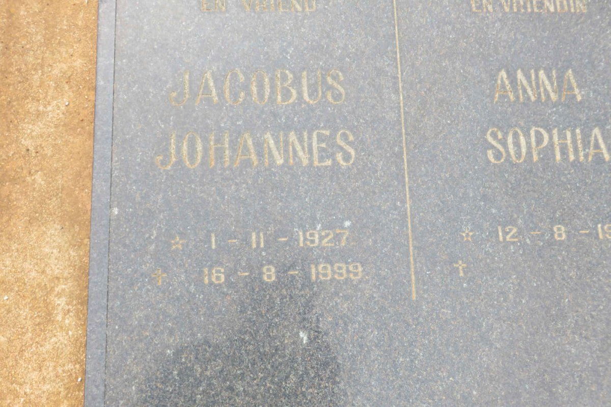 PRATT Jacobus Johannes 1927-1999 &amp; Anna Sophia 1937-