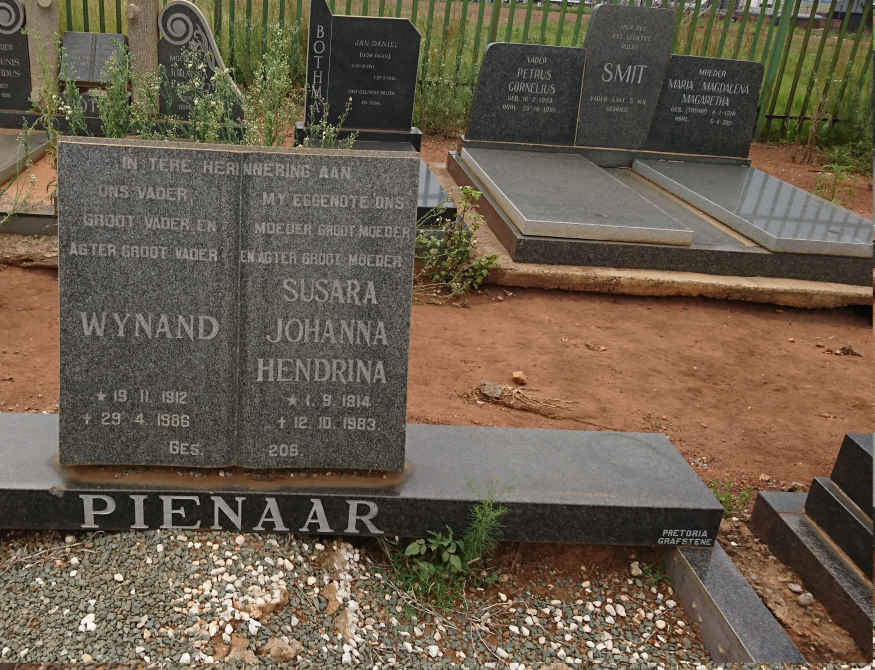 PIENAAR Wynand 1912-1986 &amp; Susara Johanna Hendrina 1914-1983