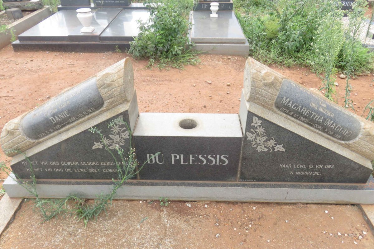 PLESSIS Danie, du 1910-1971 &amp; Magaretha 1923-1991
