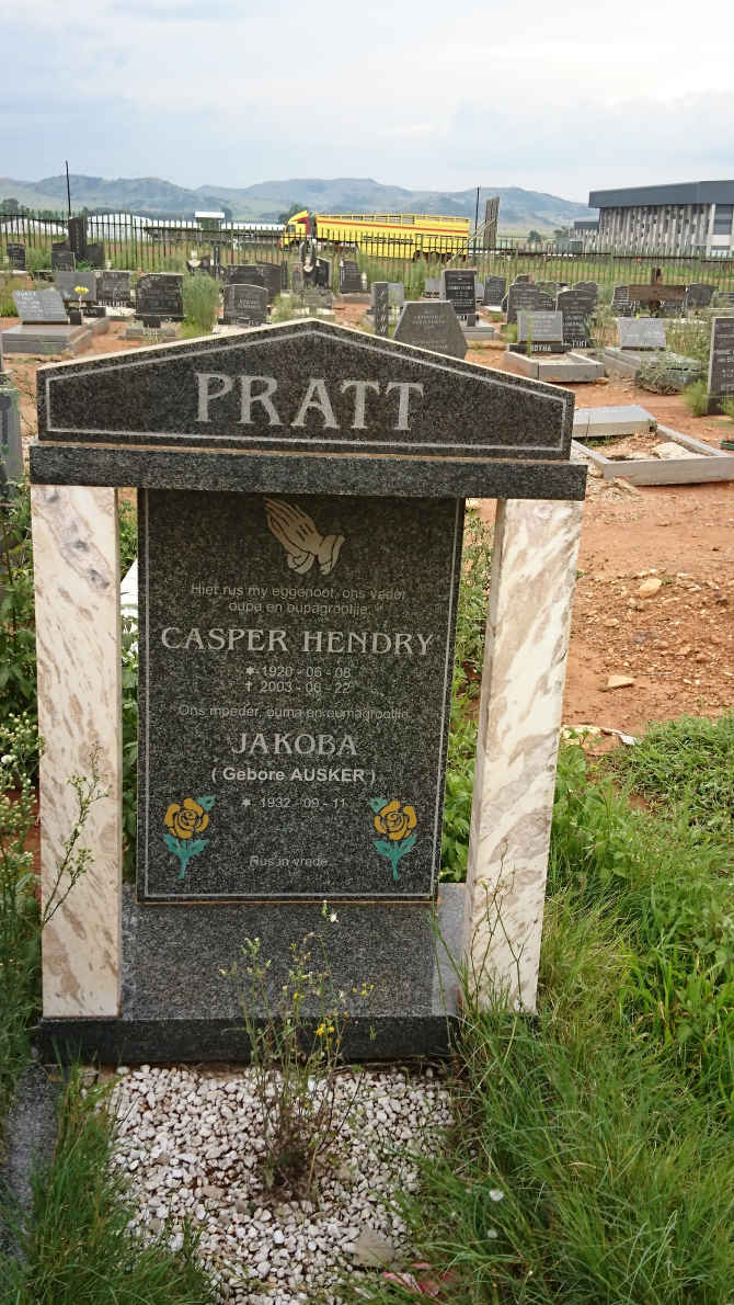 PRATT Casper Hendry 1920-2003 &amp; Jakoba AUSKER 1932-