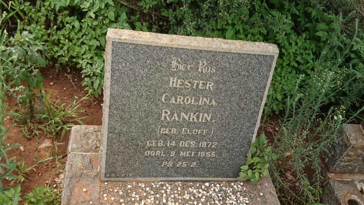 RANKIN Hester Carolina nee ELOFF 1872-1955