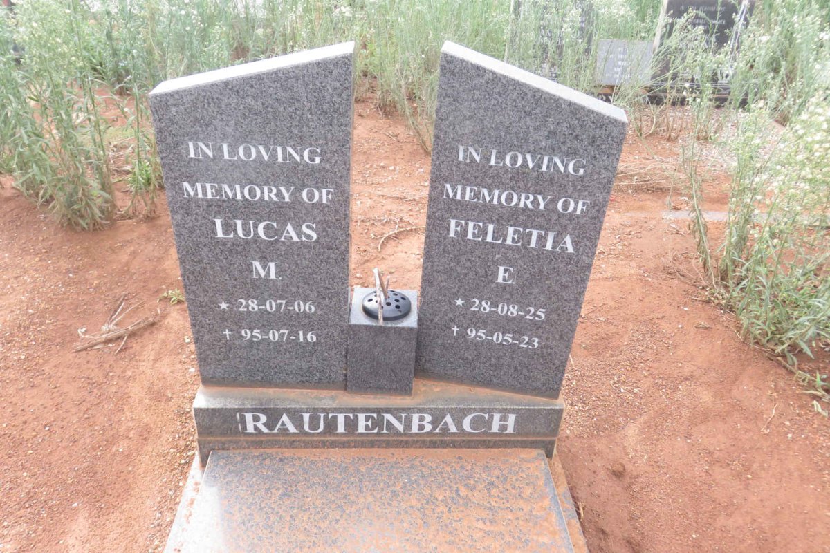 RAUTENBACH Lucas M. 1928-1995 &amp; Feletia E. 1928-1995