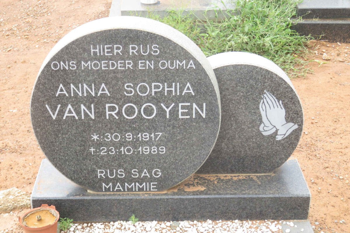 ROOYEN Anna Sophia, van 1917-1989