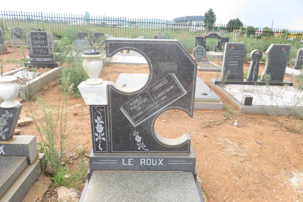 ROUX Rudolf Philippus, le 1928-1987 &amp; Frances LABUSCHAGNE 1938-