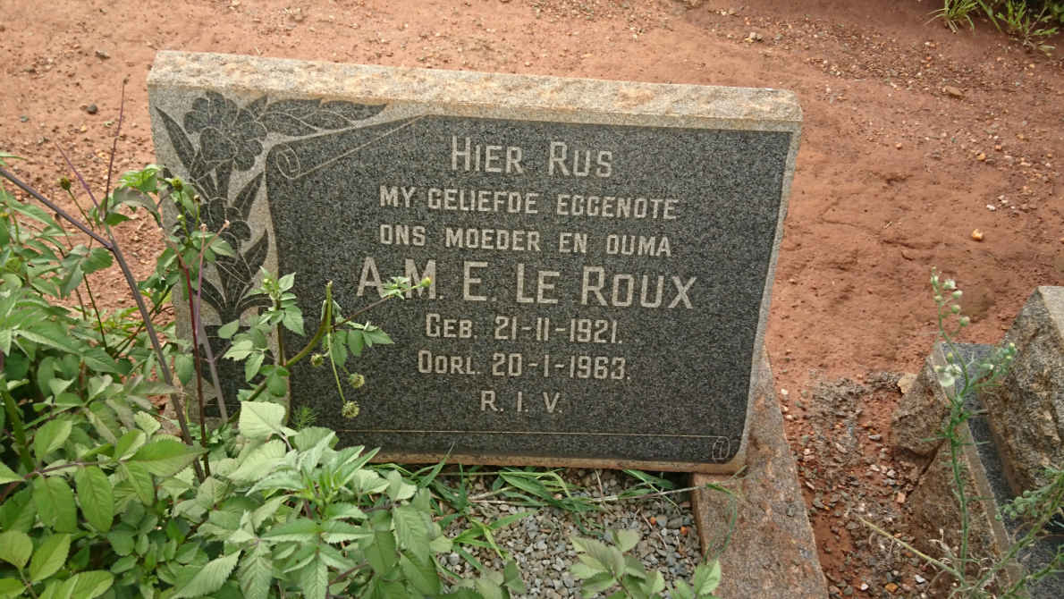 ROUX A.M.E, le 1921-1963