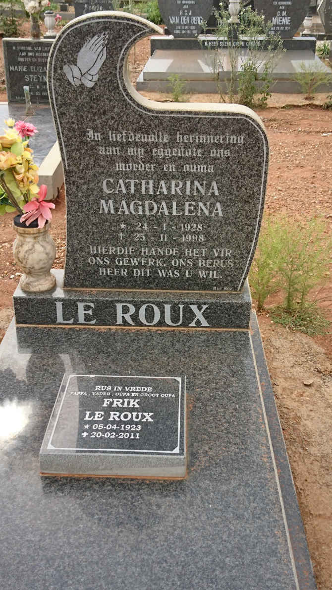 ROUX Frik, le 1923-2011 &amp; Catharina Magdalena 1928-1998