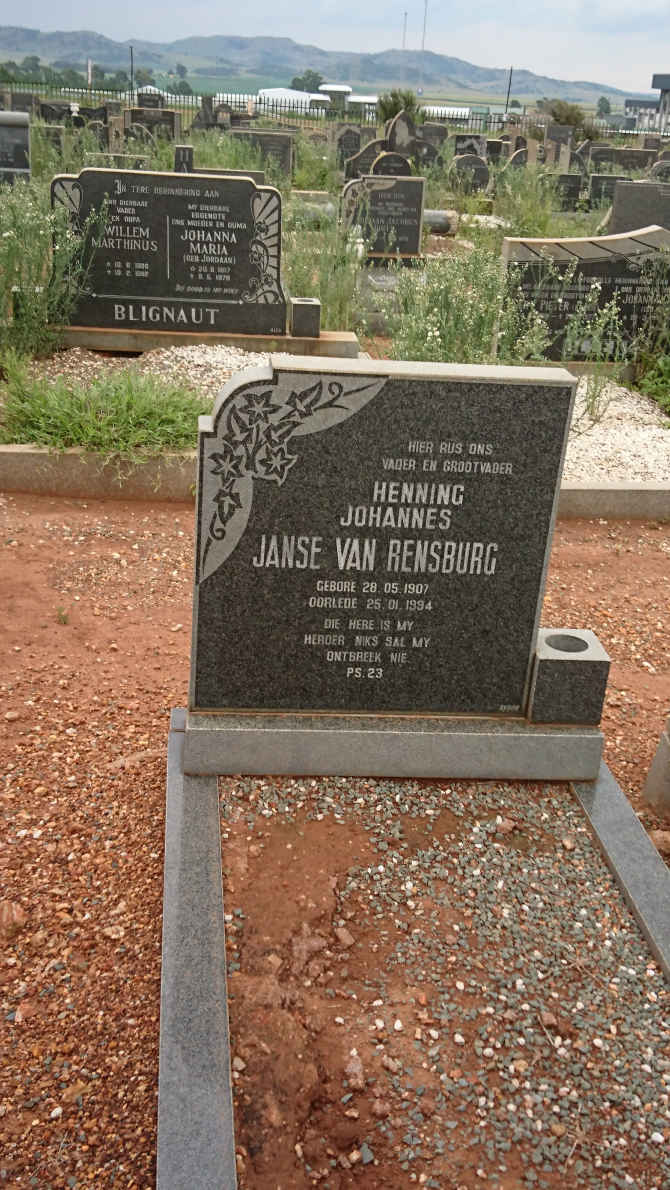RENSBURG Henning Johannes, Janse van 1907-1994
