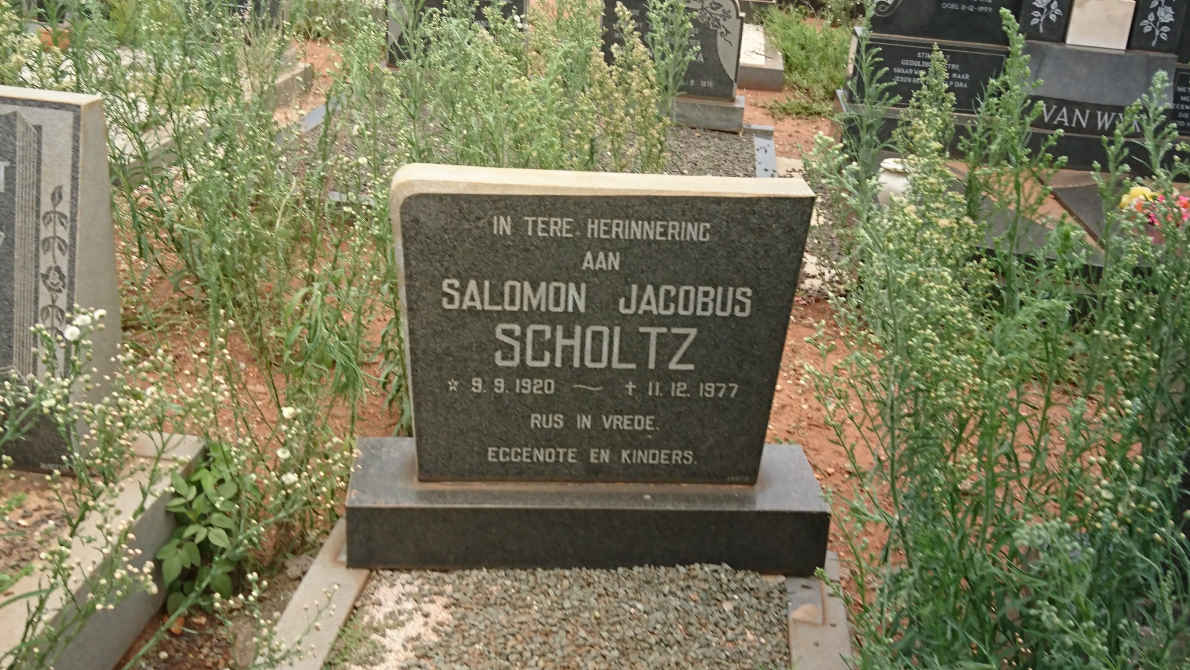 SCHOLTZ Salomon Jacobus 1920-1977