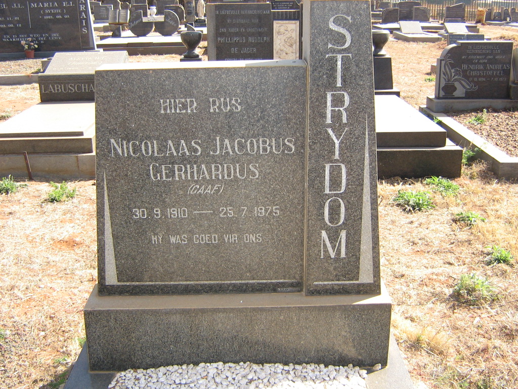 STRYDOM Nicolaas Jacobus Gerhardus 1910-1975