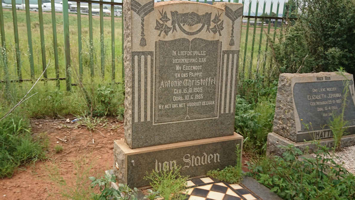 STADEN Antonie Christoffel, van 1909-1955
