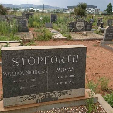 STOPFORTH William Nicholas 1887-1975 &amp; Miriam 1890-1967