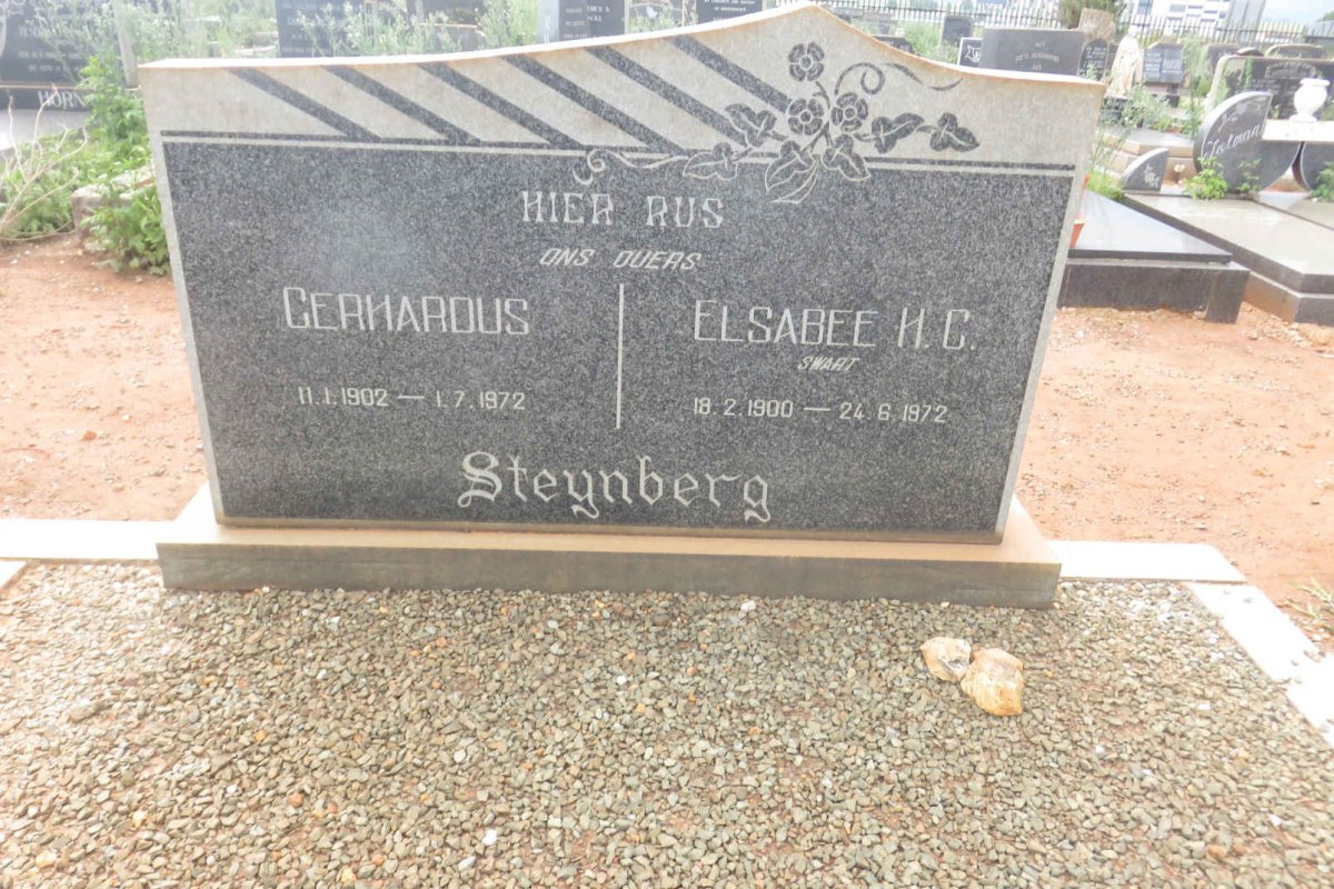 STEYNBERG Gerhardus 1902-1972 &amp; Elsabee H.C. SWART 1900-1972