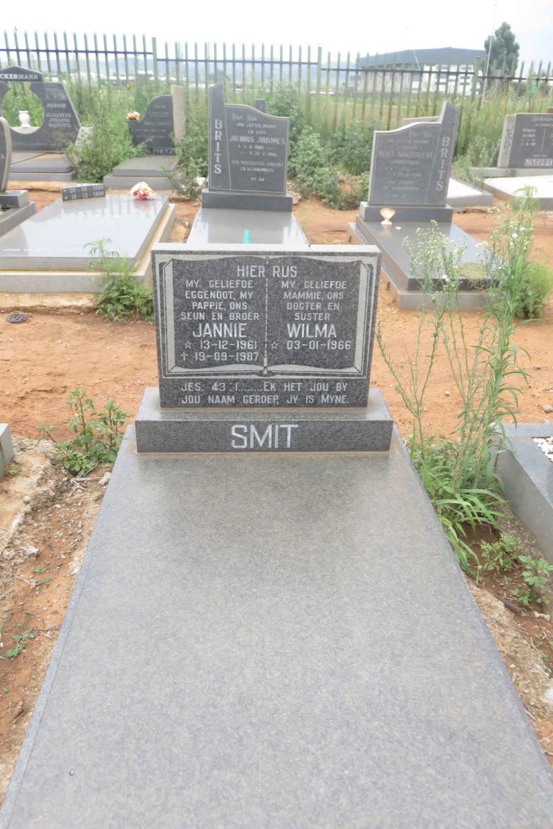 SMIT Jannie 1961-1987 &amp; Wilma 1966-