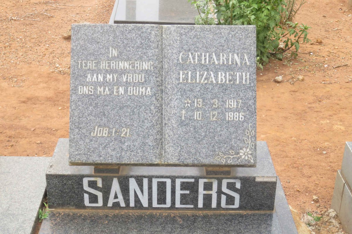 SANDERS Johann Hendrick Adriaan 1910-1991 &amp; Catharina Elizabeth 1917-1986