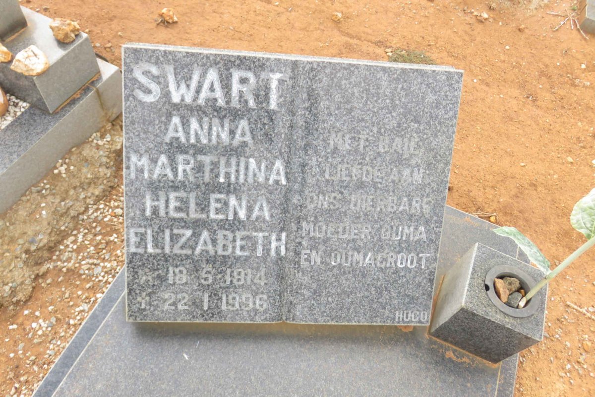 SWART Anna Marthina Helena Elizabeth 1914-1996