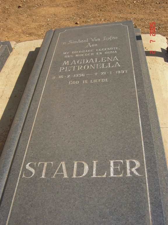 STADLER Magdalena Petronella 1936-1997