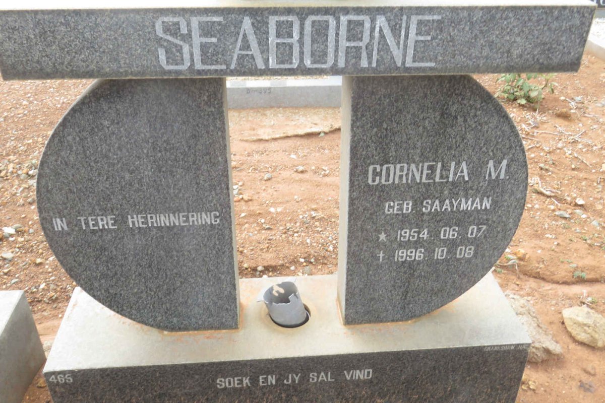 SEABORNE Cornelia M. nee SAAYMAN 1954-1996