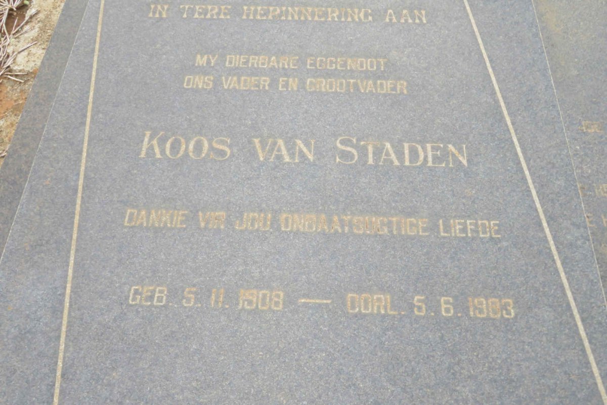 STADEN Koos, van 1908-1983