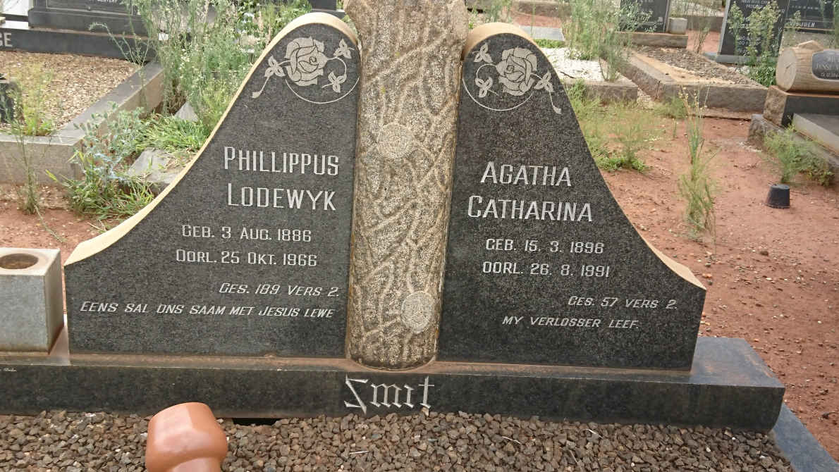 SMIT Phillippus Lodewyk 1886-1966 &amp; Agatha Catharina 1896-1991