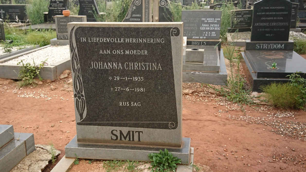 SMIT Johanna Christina 1935-1981
