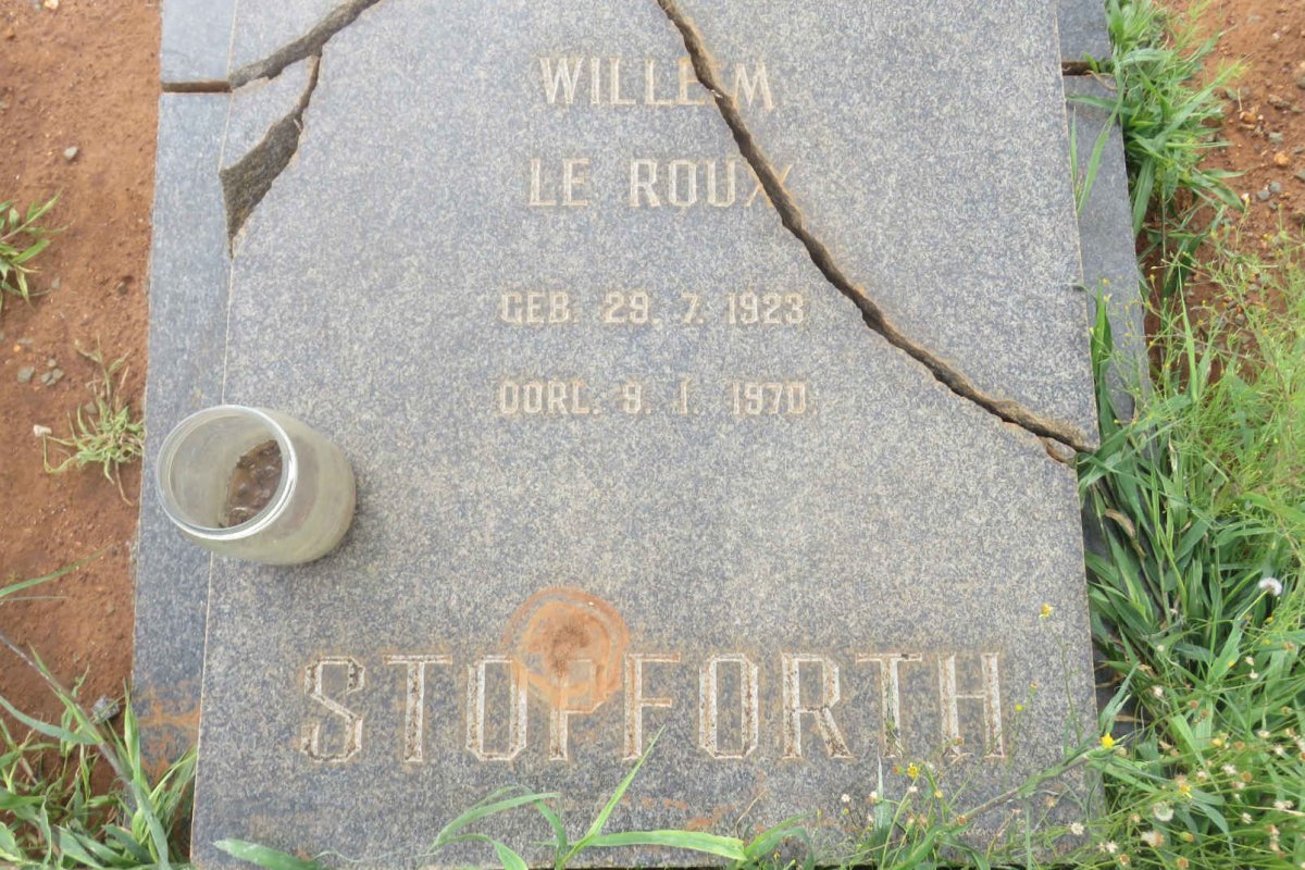 STOPFORTH Willem le Roux 1923-1970