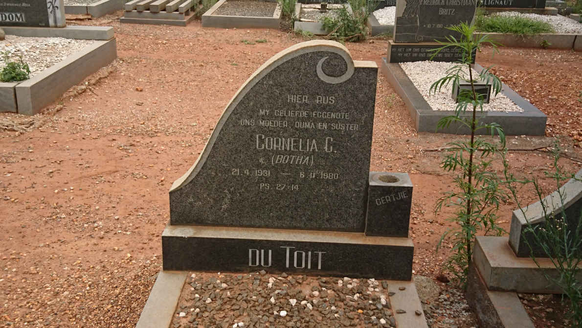 TOIT Cornelia C. nee BOTHA 1931-1980