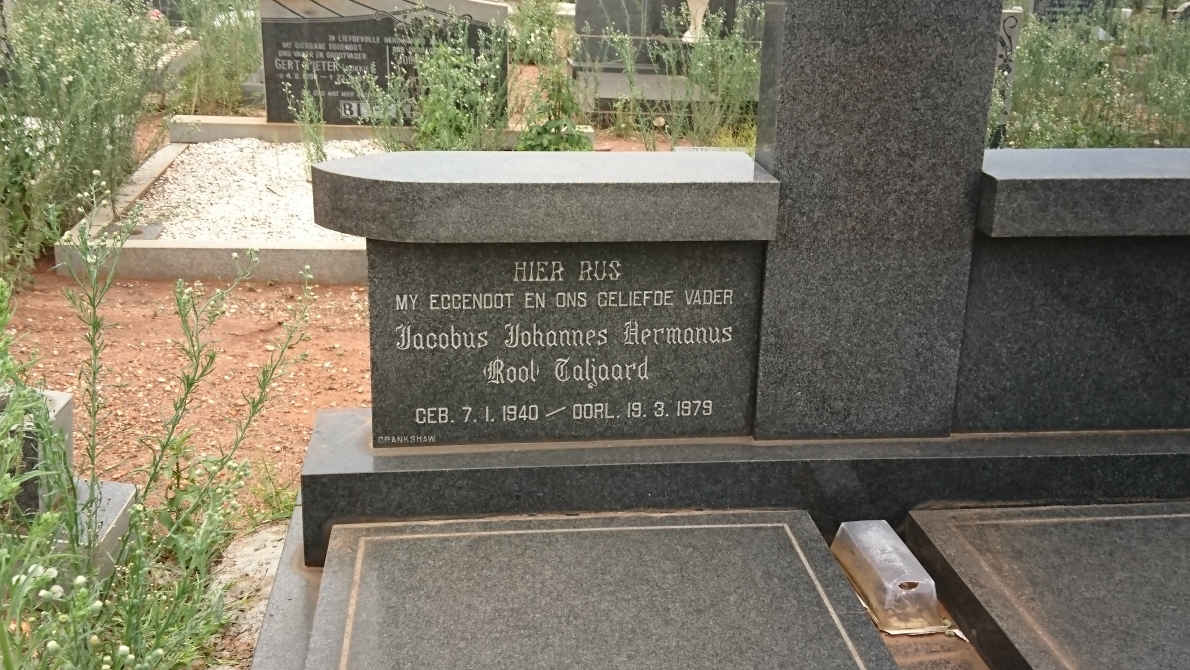 TALJAARD Jacobus Johannes Hermanus R. 1940-1979